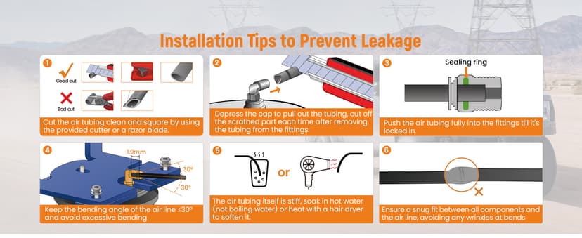 maXpeedingrods On Board Air Compressor System Universal Air Spring Compressor Kit with Gauge Air Line T Fittings for Trucks Vans