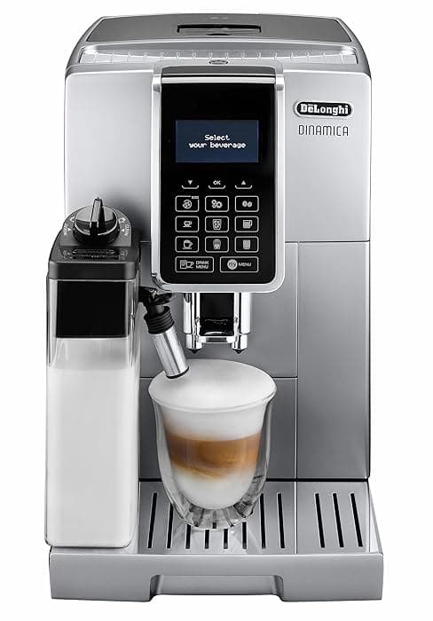 De'Longhi America Dinamica Fully Automatic Coffee and Espresso Machine with Premium Adjustable Frother, Stainless Steel, ECAM35025SB