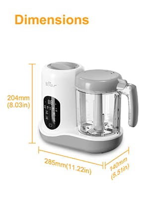 BEAR 2024 Baby Food Maker | One Step Baby Food Processor Steamer Puree Blender | Auto Cooking & Grinding | Baby Food Puree Maker with Self Cleans | Touch Screen Control, White
