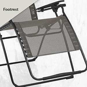 Lafuma Futura LFM3118 8548 Zero Gravity Outdoor Steel Framed Lawn Patio Recliner Folding Lounge Chair with Batyline Canvas, Seigle Grey