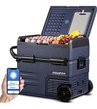 BODEGACOOLER 12V Portable Refrigerator, 42Quart (40L) Dual Zone Car Refrigerator, RV Car Fridge APP Control, -4℉-68℉Portable Freezer 12/24V DC 100-240V AC for Outdoor Camping Travel Vehicles Home Use