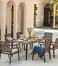 NATURAL EXPRESSIONS 5-Piece Outdoor Patio Dining Set, 4pcs Patio Swivel Rocking Chairs and 38’’ Round Dining Table with 1.65’’ Umbrella Hole