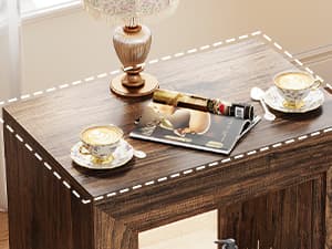 Tribesigns Rustic Wood End Table, 2 Tiered Square Side Table with Storage Shelf, Industrial Sofa Side Table for Living Room, Entrance (Rustic Brown) (1)