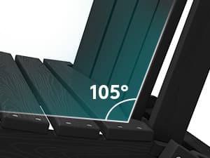 SERWALL HDPE Folding Adirondack Chair with Dual Cup Holder - Composite Adirondack Chair - Black