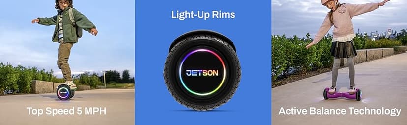 Jetson All Terrain Hoverboard with LED Lights, LED Light-up Wheels, Self-Balancing Hoverboard with Active Balance Technology, Ages 12+