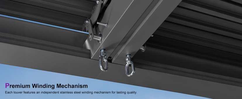 PURPLE LEAF Louvered Pergola 10' x 13' Outdoor Retractable Modern Hardtop Full Aluminum Pergola with Adjustable Rainproof Roof and 36 Clear LED String Lights for Patio Deck Backyard Slate Grey