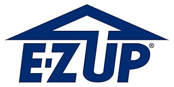 E-Z UP Ambassador Instant Pop Up Canopy Tent, 10' x 10', Roller Bag and 4 Piece Spike Set, Slate White