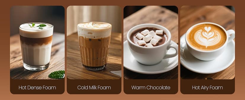 Electric Milk Frother and Steamer 4-in-1, 16.9oz/500ml Large Capacity, Frother for Coffee with Warm/Cold Foam, Warm Milk & Hot Chocolate for Latte, Cappuccino