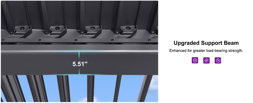 PURPLE LEAF Louvered Pergola 10' x 12' Patio Aluminum Pergola with Independent Adjustable Rainproof Roof Hardtop Small for Outdoor Deck Garden Yard