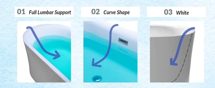 WOODBRIDGE 59" Acrylic Freestanding Bathtub Contemporary Soaking Tub with Matte Black Overflow and Drain,White Tub,B0058-MB