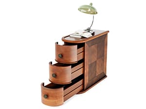 LITTLE TREE Wood End Table with 2 Drawers Sofa Side Table, No Assembly Required Vintage Slim Nightstand Bedside Table for Bedroom