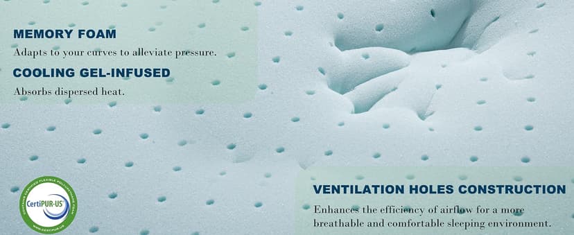 3 Inch Queen Memory Foam Mattress Topper, Cooling Gel Bed Topper with Removable Cover, Soft & Pain Relief & Breathable, CertiPUR-US & Oeko-Tex Certified