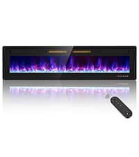 72” Recessed and Wall Mounted Fire Places Electric Fireplace Ultra Thin with Remote Control, Toucn Screen