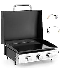 Captiva Designs Propane Gas Grill and Charcoal Grill Combo with Side Burner & Porcelain-Enameled Cast Iron Grate, Dual Fuel BBQ Grill for Outdoor Events & Backyard Barbecue, 690 SQIN Cooking Area