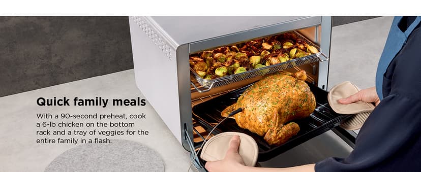 Ninja Prestige Smart XL with Pro Cook System 10-in-1 Air Fry Digital Countertop Convection Toaster Oven with Air Fry, Air Roast, Broil & Bake, Pro Cook Thermometer, 1800 Watts, Stainless Steel, DT551