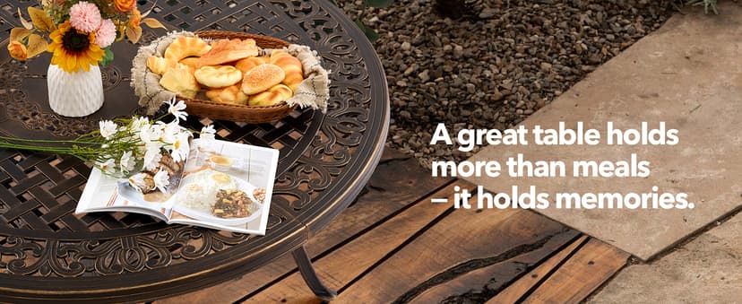 9-Piece Cast Aluminum Patio Furniture, Outdoor Dining Sets for 8 Include 87" Rectangular Patio Dining Table and 8 Stackable Chairs with Cushions & Umbrella Hole (Bronze)