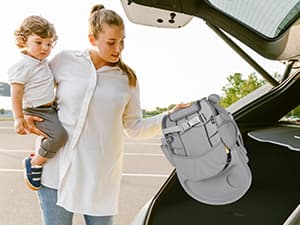 YOLEO Baby High Chair Booster Seat for Dining Table, Adjustable Height Travel Foldable High Chairs with Tray