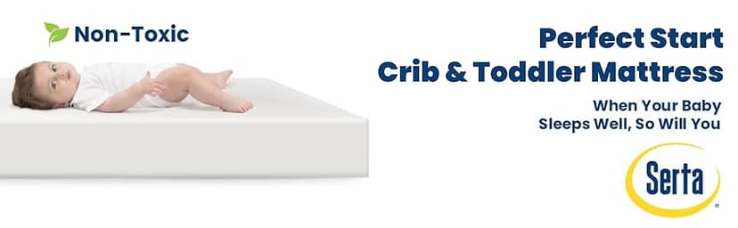 Serta Perfect Start Dual Sided Baby Crib Mattress & Toddler Mattress - Waterproof - 6" Premium Sustainably Sourced Fiber Core - GREENGUARD Gold Certified – 7 Year Warranty - Made in USA