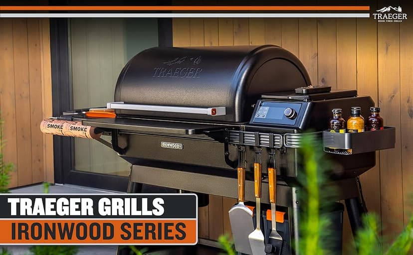 Traeger Ironwood XL Wood Pellet Smoker Grill, 924 Sq In Cooking Area, WiFIRE Smart Temperature Control, Up to 500 Degrees, Super Smoke Mode, 6 in 1 Outdoor BBQ Electric Smoker and Grill