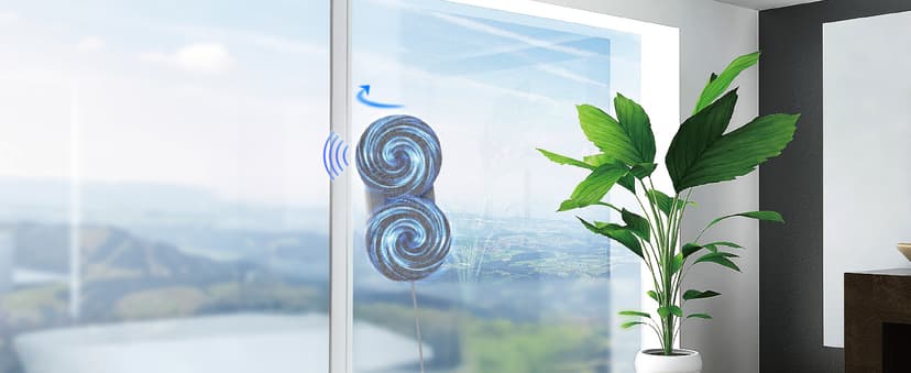 HAUSHOF Robot Window Cleaner with 3800Pa Suction, Auto Water Spray, AI Path Planning & Edge Detection, Remote Control for High-Rise Window, Glass Door