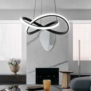 MAYNA Modern LED Pendant Light Fixture, Contemporary LED Chandelier with Irregular Ring Lights, Adjustable Modern Chandeliers for Dining Room Kitchen Entryway Living Room Bedroom, 6000K Daylight