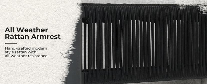 Grand patio 5-Piece Outdoor Furniture Set, 5 Seats Wicker Sofa Conversation Set with 3-Seat Couch, Thick Cushions and Coffee Table, for Backyard, Balcony, Garden (Beige)