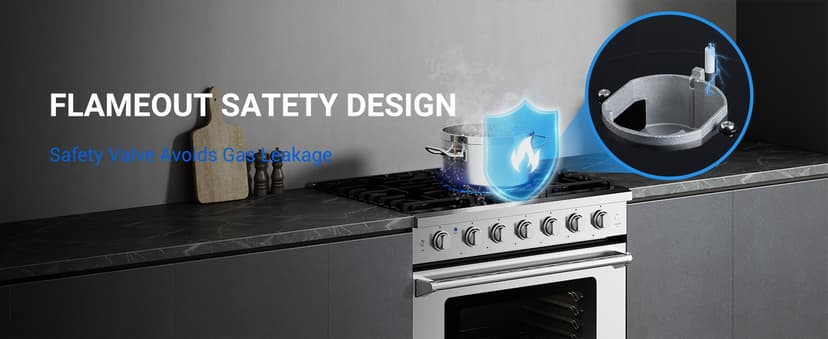 AAOBOSI 36 Inch Front Control Gas Range Oven with 6 Cooktop Burners, 6 Cu. Ft True Convection and Self Clean, Freestanding Stainless Steel Heavy Duty Gas Range Stove with Halogen Light,Large Capacity