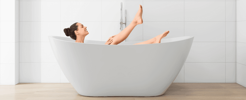 Vanity Art 71" Freestanding Bathtub | Free Standing Tub Stand Alone Tub with Contemporary Design for Soaking and Bathing, Overflow and Pop-up Drain with UPC Certified, Acrylic, VA6517-BN