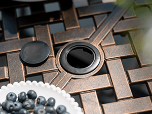 7-Piece Patio Furniture Dining Set, All-Weather Cast Aluminum Outdoor Table and Chairs for 6, Includes 4 Fixed Chairs & 2 Swivel Chair & 60’’ Rectangular Dining Table, Red