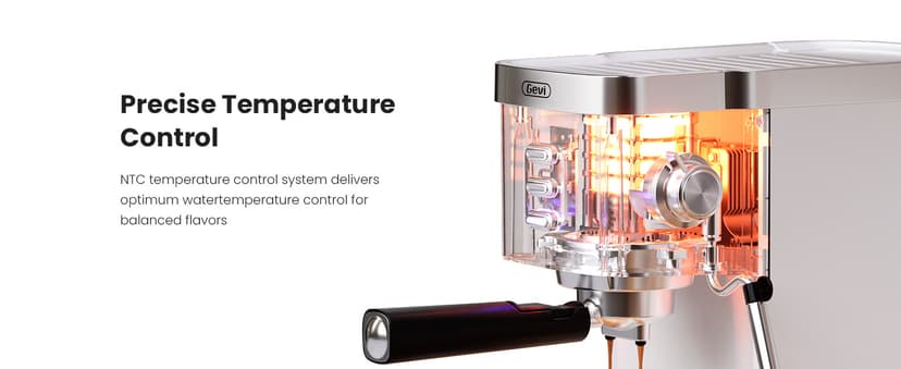 Gevi Espresso Machine 20 Bar High Pressure,Compact Espresso Maker with Milk Frother Steam Wand,Cappuccino,Latte Maker with Adjustable Shot Volume for Home,Gift for Mom and Dad