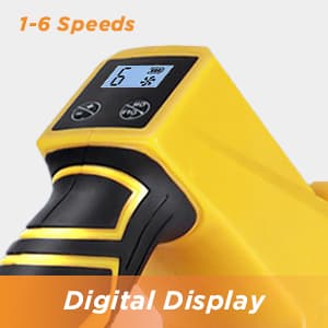 Leaf Blower Cordless, 21V 5.2Ah Battery & Charger, 6 Speed Modes, Digital Display, 500CFM/150MPH Electric Cordless Leaf Blower for Lawn Care, Leaf Blowing, Dust & Snow Removal