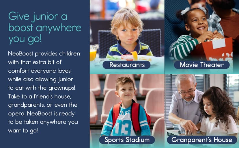 hiccapop NeoBoost Inflatable Toddler Booster Seat for Dining Table – Portable, Quick-Inflate Design – Anti-Slip Base, Secure Straps, Easy-Clean – Perfect for Home & Travel