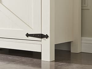 T4TREAM Farmhouse TV Stand for TVs Up to 75 inches, Wood Barn Door Media Television Console Table with Storage Cabinets, Easy Assembly Modern Entertainment Center for Living Room, Antique White