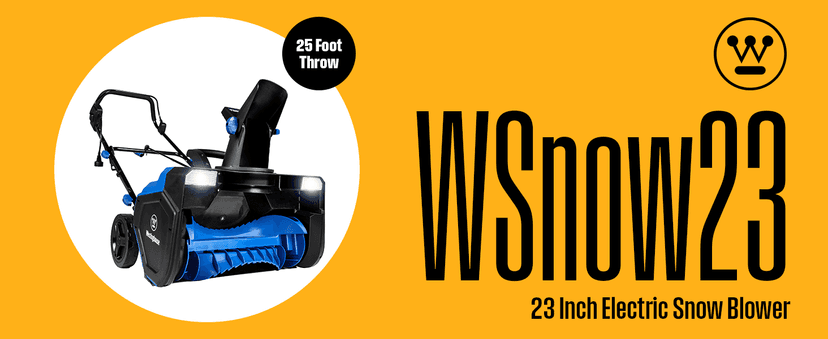 Westinghouse WSnow23 Corded Snow Blower 23 Inch, Dual LED Lights, 1800W Watt Motor, Electric Snow Blower with 25ft Throwing Distance, Plows 800lbs/min, Adjustable Chute