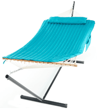 PNAEUT Double Hammock with Space Saving Steel Stand Included 2 Person Heavy Duty Outside Garden Yard Outdoor 450lb Capacity 2 People Standing Hammocks and Portable Carrying Bag (Coffee)