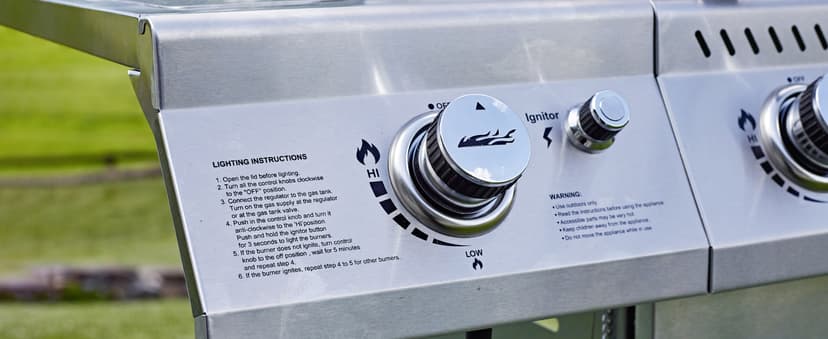 Royal Gourmet GA4402S 4 Burner Propane Gas Grill with Side Burner & Warming Rack, Stainless Steel Gas Grill with 54,000 BTUs Output for Barbecue Grilling & Backyard Cooking, Silver