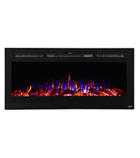 Touchstone Smart Electric Fireplace-The Sideline 50" Wide-in Wall Recessed - 30 Realistic Ember Color/Flame Options - 1,500W Heater w/Thermostat - Log & Crystal Hearth Options - Alexa/WiFi Enabled