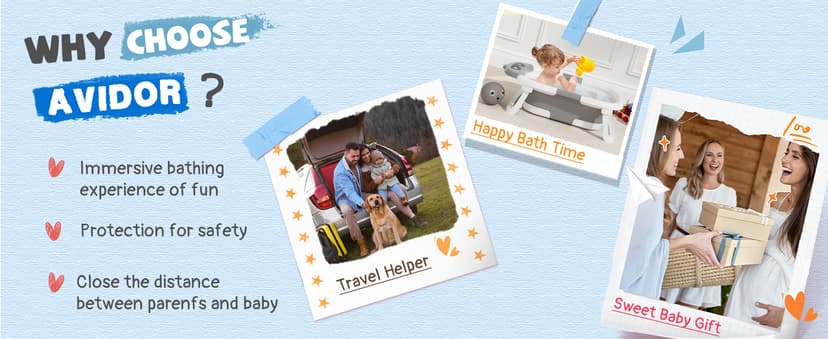 AVIDOR Baby Bathtub,Collapsible Bathtub for Newborn to Toddler,Durable Essential Infant Bath Tub,Portable Travel Baby Tub with Soft Bath Net,No-Slip Feet and Dinosaur Shaped (Grey)