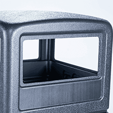 Commercial Zone 732101 Open-Top Indoor/Outdoor Square 42 Gallon Large Waste Trash Container Bin, Black