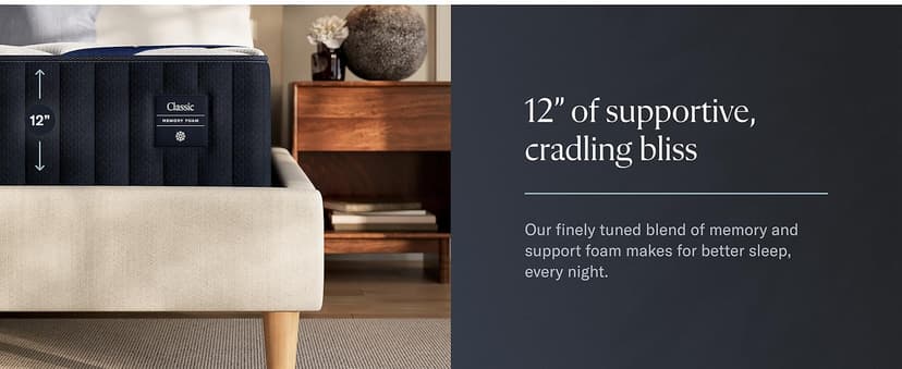 DreamCloud Classic 12" Queen Mattress - Memory Foam (New Version) - 365 Night Trial - Fiberglass Free - Forever Warranty - Mattress in a Box - CertiPUR-US® Certified