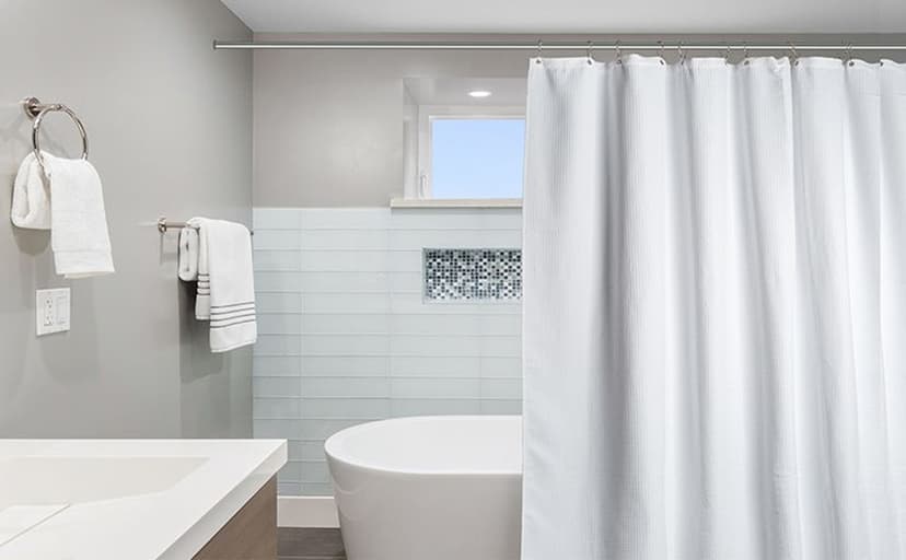 Creative Scents Fabric White Shower Curtain for Bathroom - Spa, Hotel Luxury Matt Waffle Weave Square Design, Water Repellent, 230 GSM Weighty Cloth, 72" x 72" for Decorative Bathroom Curtains