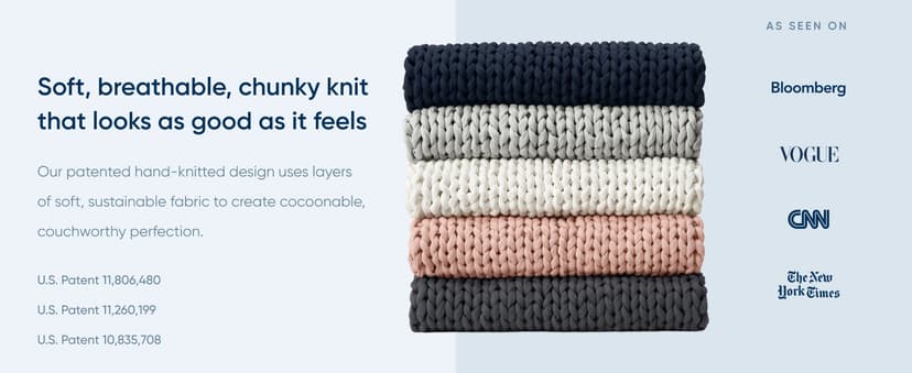 Bearaby Cotton Hand-Knit Weighted Blankets for Adults - Chunky Knit Blanket - Sustainable, Breathable, Organic, Cooling Weighted Blanket - Machine Washable (Moonstone Grey, 10 lbs, 40"x64")