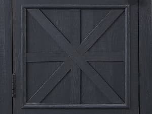 JXQTLINGMU Farmhouse TV Stand for 75 Inch TV, Entertainment Center with Storage, Rustic TV Cabinet with Barn Doors, 66" TV Console for Living Room, Adjustable Shelf - Black