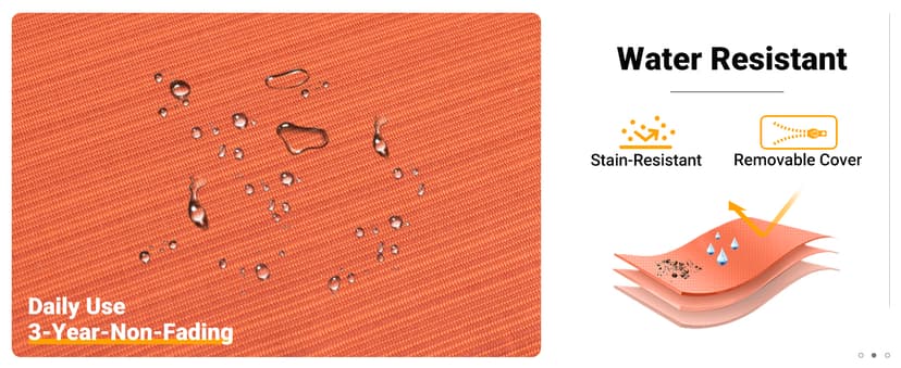 ovios 7 Pieces Patio Furniture Set, Outdoor Wicker Sofa Couch with Swivel Chairs 42" Fire Pit Table, All Weather High Back Modern Conversation Sets, Brown Rattan, Orange Red