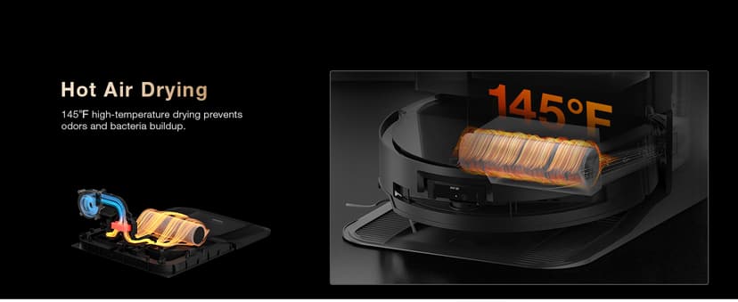 ECOVACS DEEBOT X8 PRO OMNI Robot Vacuum and Mop, 18000Pa, OZMO ROLLER Instant Self-Washing Mopping, 167℉ Hot Water Mop Washing, Auto Cleaning Solution Adding, Hot Air-Drying, Self-Emptying, Black