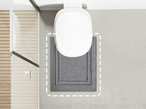 HOMEIDEAS Bathroom Rugs Sets 3 Piece, Super Soft and Absorbent Non Slip Microfiber Toilet Bath Mat with U-Shaped (Grey)