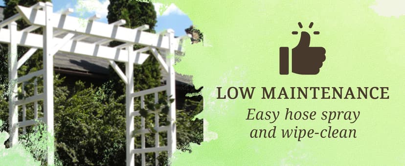 Dura-Trel PVC Garden Arbor, Arch Support for Climbing Plants, Providence, White, 64" x 85"