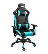 Gaming Chair with Linkage Armrest & Footrest, High Back Video Gaming Chair, Black/Grey