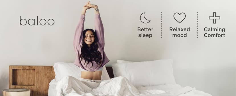 Baloo Weighted Blanket for Adults 12 lb Throw (Pebble White, 42"x72") | Cool & 100% Cotton | Machine Washable & Dryer Safe | Glass Microbead Fill