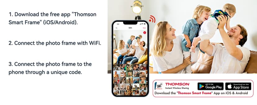 Digital Picture Frame with 4000mAh Battery, Digital Photo Frame WiFi with 32 GB, HD IPS Touch Screen, Auto-Rotate, Slideshow, Share Photos/Videos from Phone by App (10.1Inch Battery)